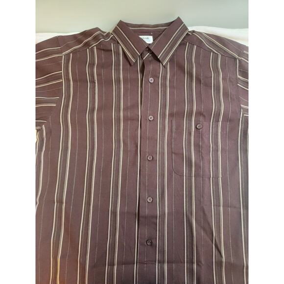 Haggar Cool 18 Shirt Mens Shirt Small Red Striped Short Sleeve Gorpcore Preppy - Picture 2 of 12